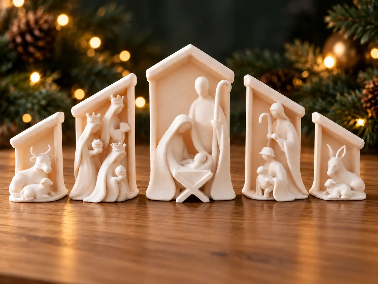 Minimalist Nativity Scene – 5-Piece Christmas Set — modelo 3D