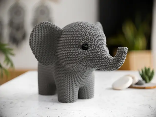 Cute Knitted Elephant - No AMS — modelo 3D