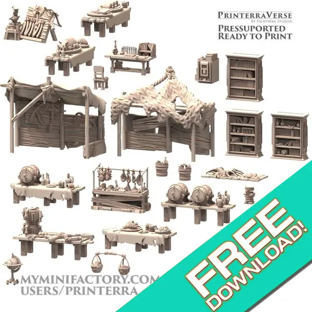 FREE MODEL Sci-fi Pirate study town Scatter Terrain — modelo 3D