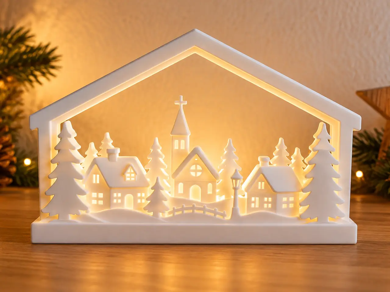 Winterdorf mit Beleuchtung — modelo 3D