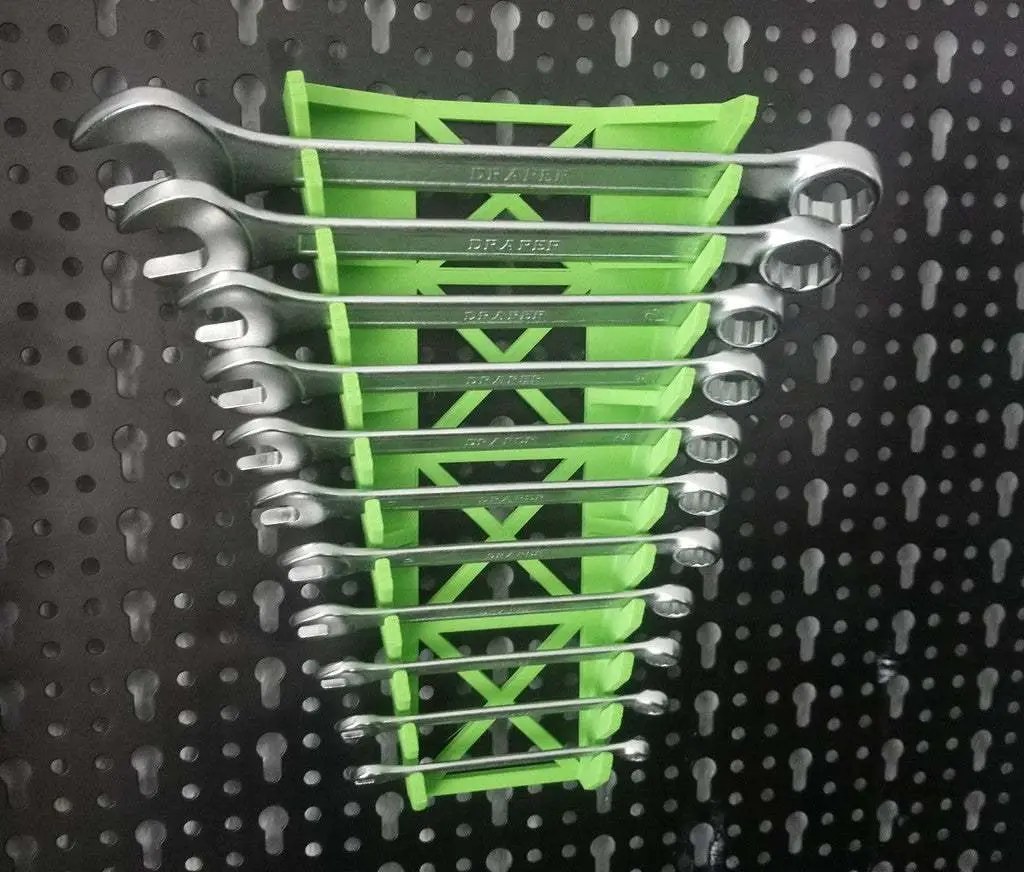 Spanner / Wrench pegboard holder & wall mounted version (New expansion bracket added for imperial SAE sets) — modelo 3D