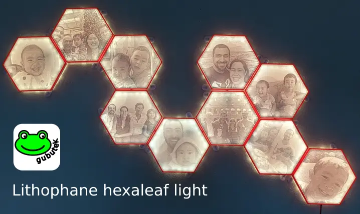 Lithophane Hexaleaf LED panel — modelo 3D