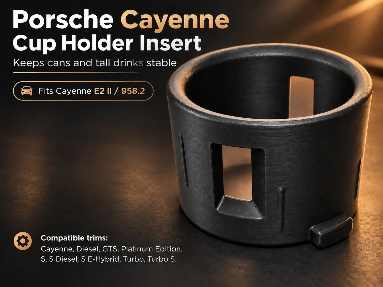 Cup Holder Insert Porsche Cayenne 958.2 Can 92A — modelo 3D