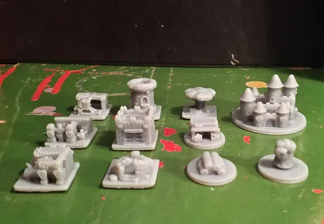 Root buiding and token miniatures — modelo 3D