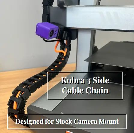 Anycubic Kobra 3 Side Cable Chain for Stock Camera Mount — modelo 3D
