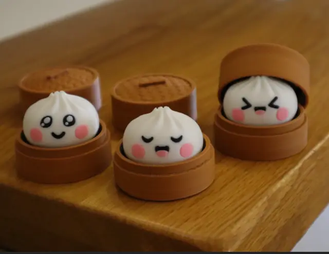 Dumpling Clicker (3 faces and box) — modelo 3D