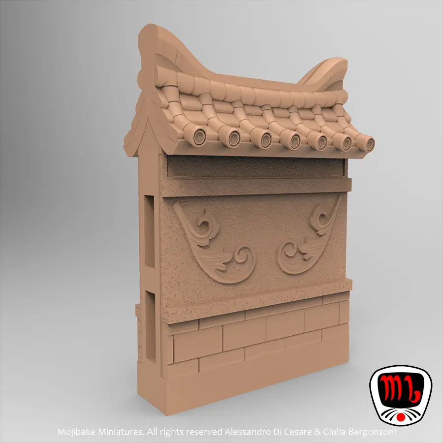 "Tailed troubles at the Kaiha garden" OpenLOCK wall FREE — modelo 3D