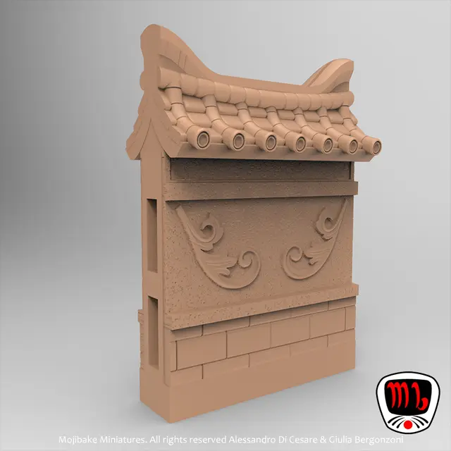 "Tailed troubles at the Kaiha garden" OpenLOCK wall FREE — modelo 3D