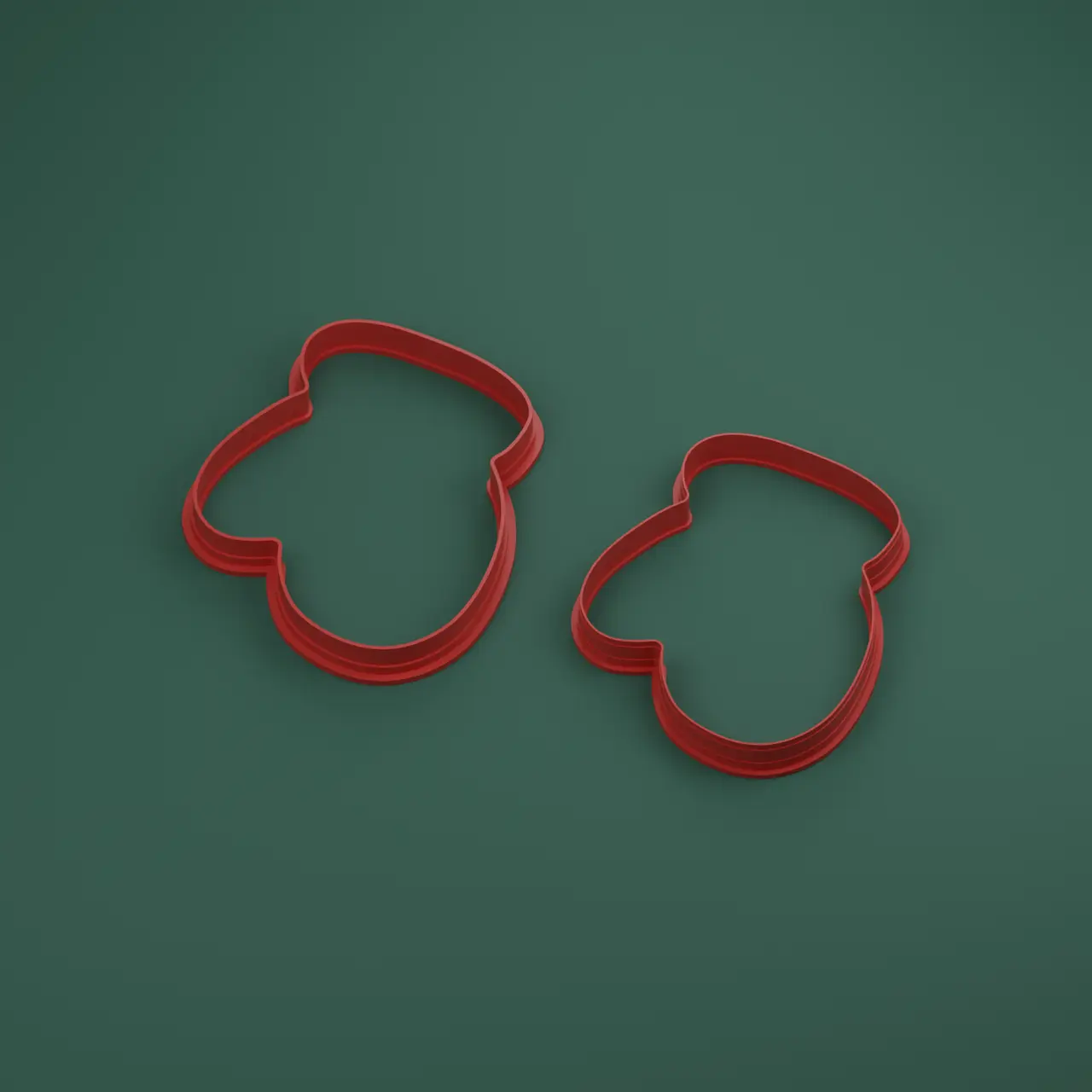 Folded Winter Mitten Cookie Cutter — modelo 3D