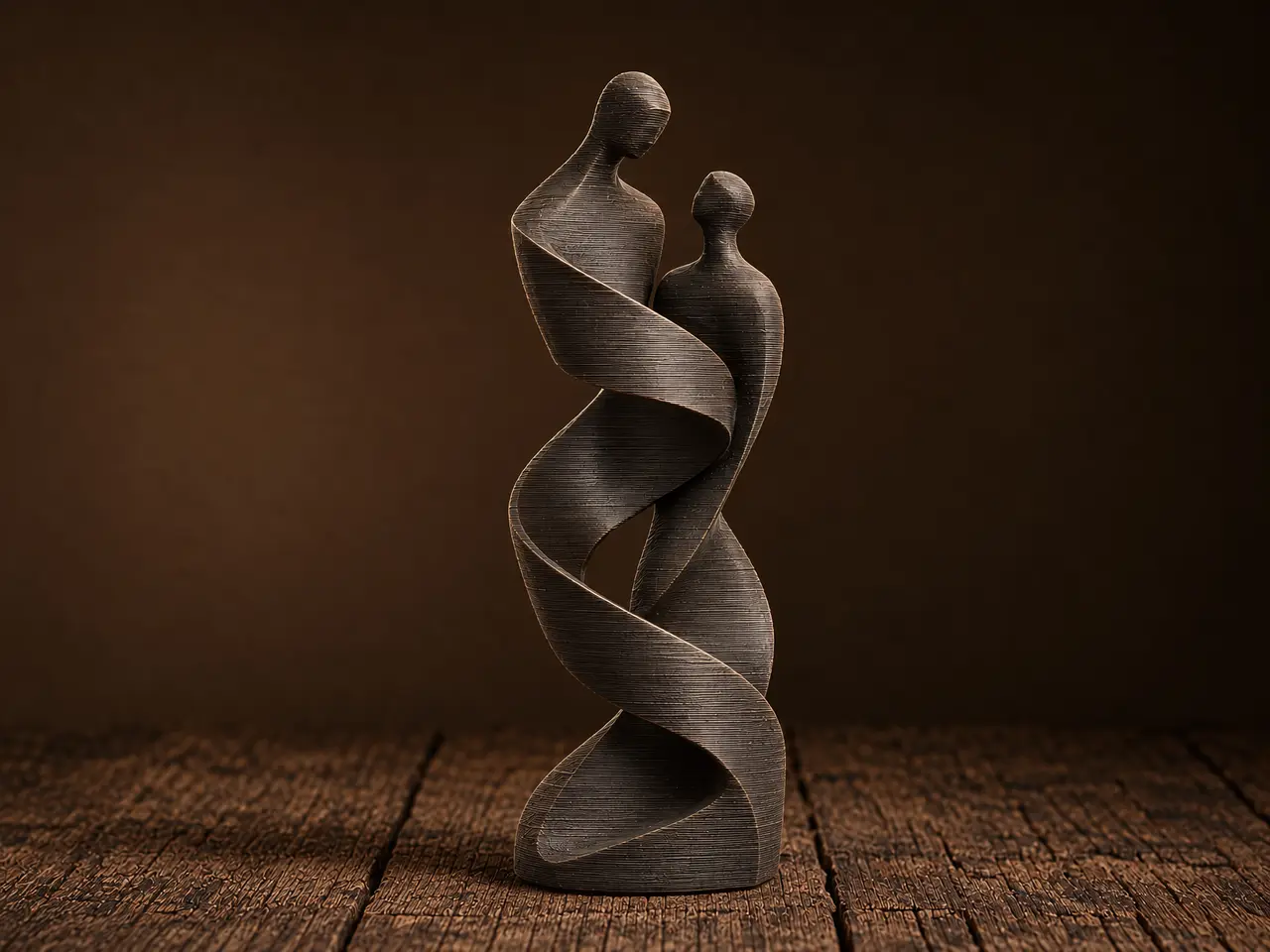 Eternal Embrace: Twirling Lovers Sculpture — modelo 3D
