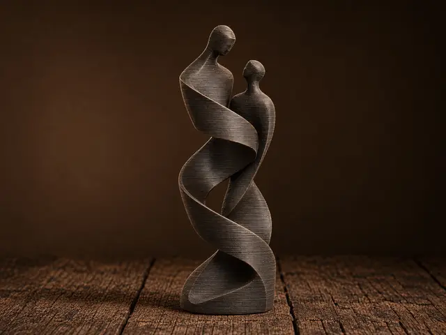 Eternal Embrace: Twirling Lovers Sculpture — modelo 3D