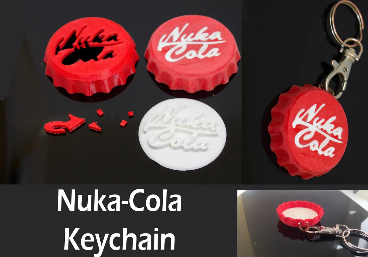 Fallout Nuka Cola keychain (two parts) — modelo 3D