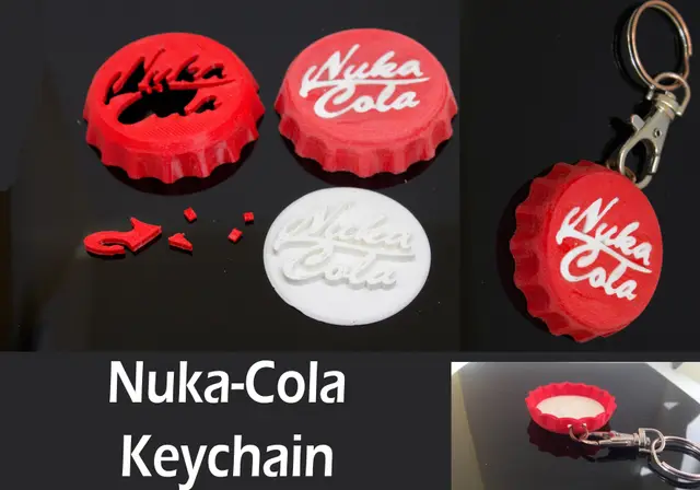Fallout Nuka Cola keychain (two parts) — modelo 3D