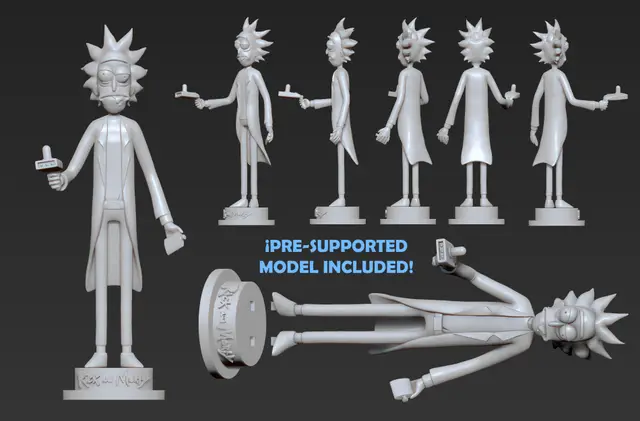 Rick Sanchez from Rick and Morty 3D Print Ready and Presupported — modelo 3D