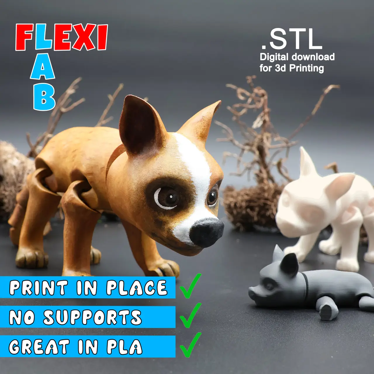 Cute Flexi Dog — modelo 3D