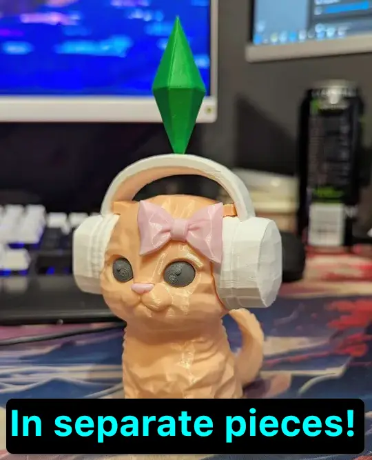 The sims cat dancing in headphones meme. Easy assembly, separate pieces — modelo 3D