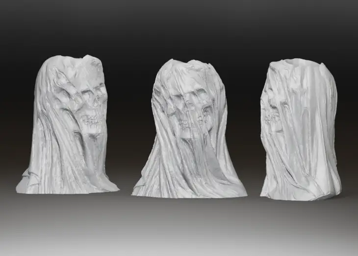 Ghost Bride Skull Planter Vase — modelo 3D