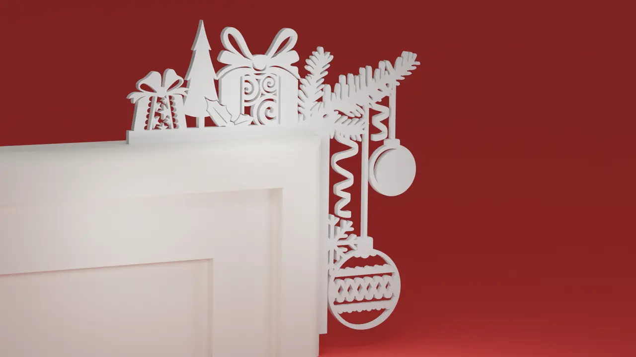 Christmas Door Trim Corner 61 - Gifts (Christmas ornament) — modelo 3D