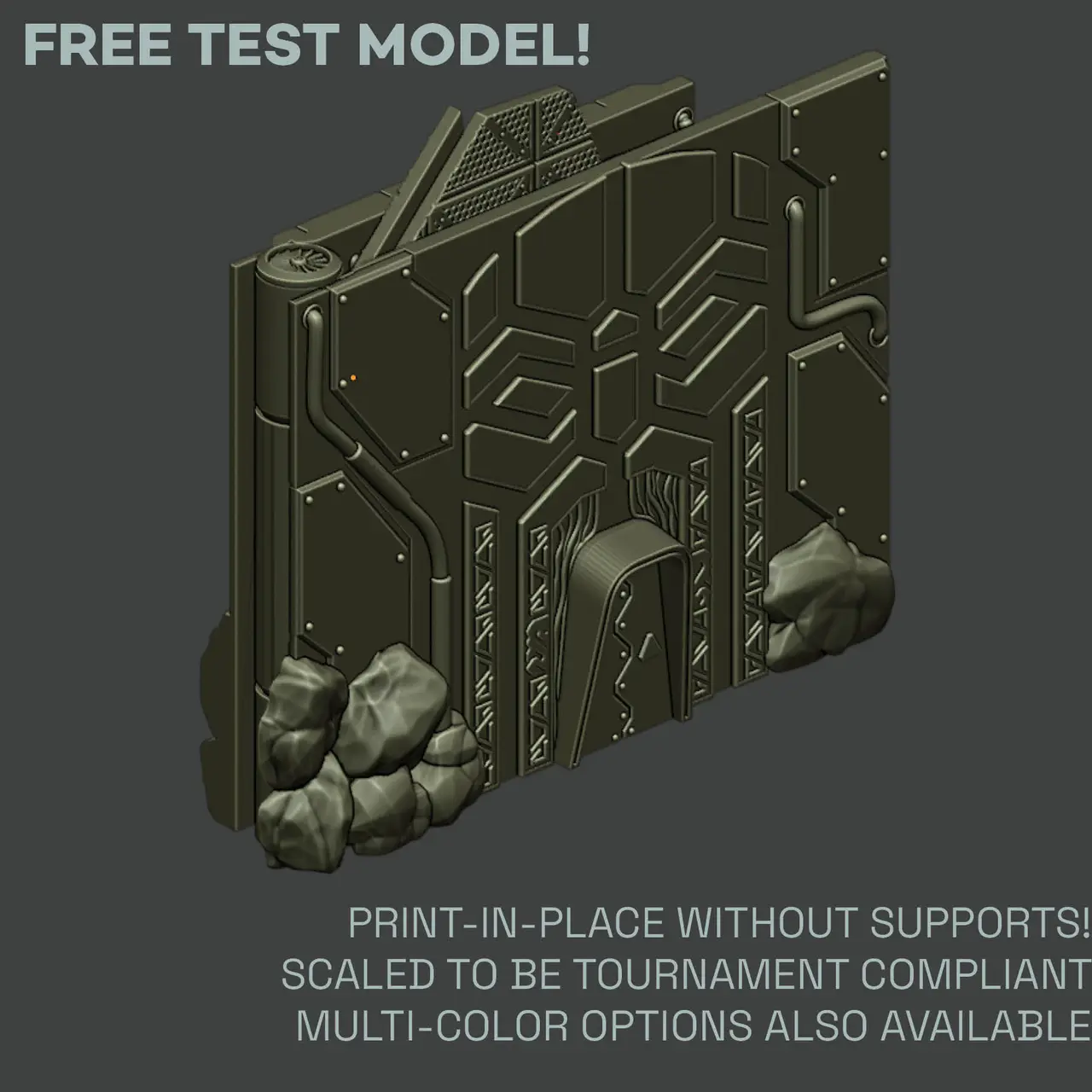 FREE TEST MODEL - Folding Space Dwarf Ruins — modelo 3D