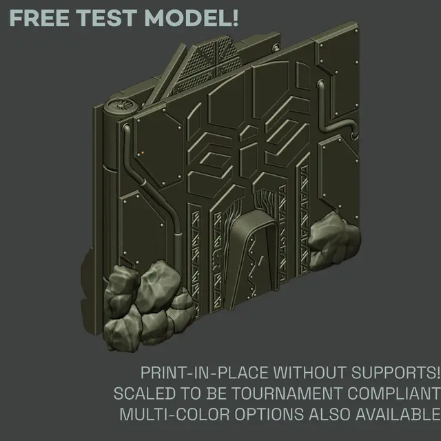 FREE TEST MODEL - Folding Space Dwarf Ruins — modelo 3D