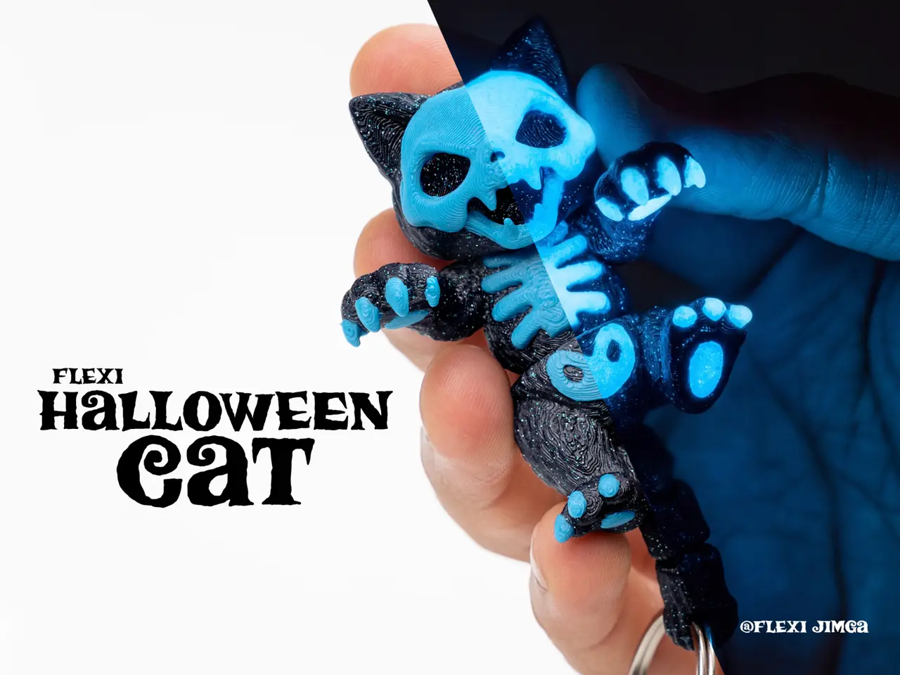 Halloween Skeleton Cat | Keychain Version — modelo 3D