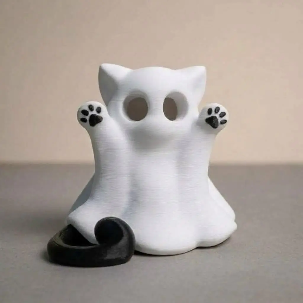 Cute Ghost Cat - Halloween Spooky Cat Toy and Desk Decor — modelo 3D