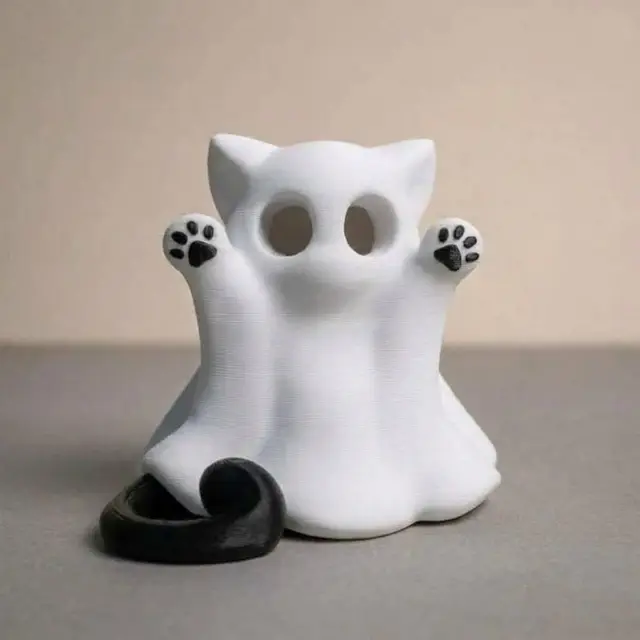 Cute Ghost Cat - Halloween Spooky Cat Toy and Desk Decor — modelo 3D