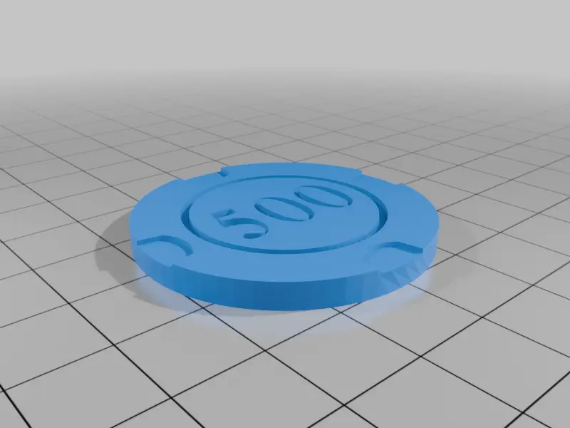 poker chip 500 nominal — modelo 3D