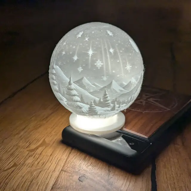 "Snow" Globe Christmas Lithophane — modelo 3D