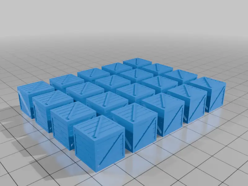 20 separate wooden shipping crates in HO scale (1:87) — modelo 3D
