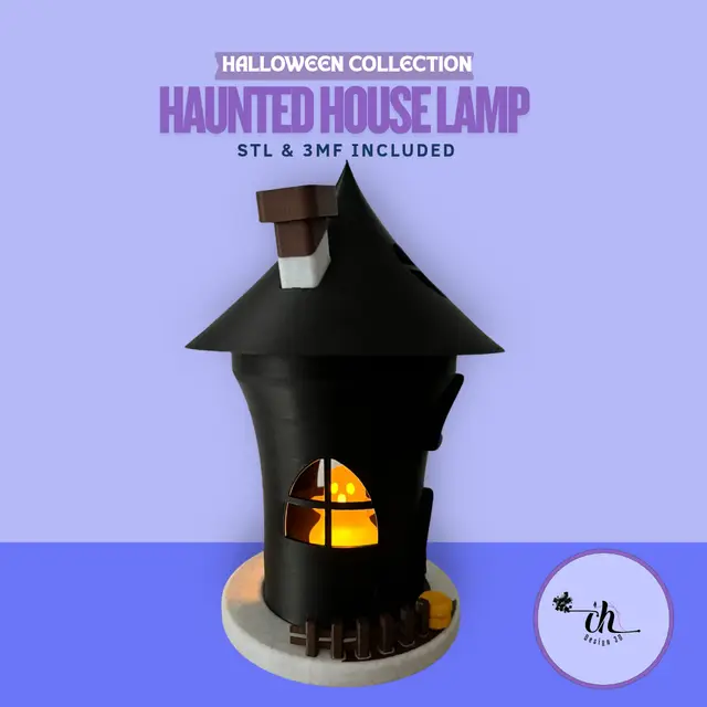 Halloween Haunted House Lamp – Ghost House 3D Print — modelo 3D