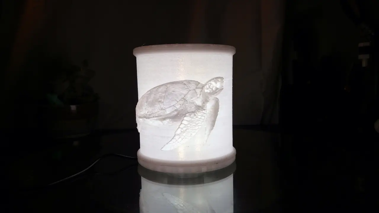 Turtle Lithophane Lamp — modelo 3D