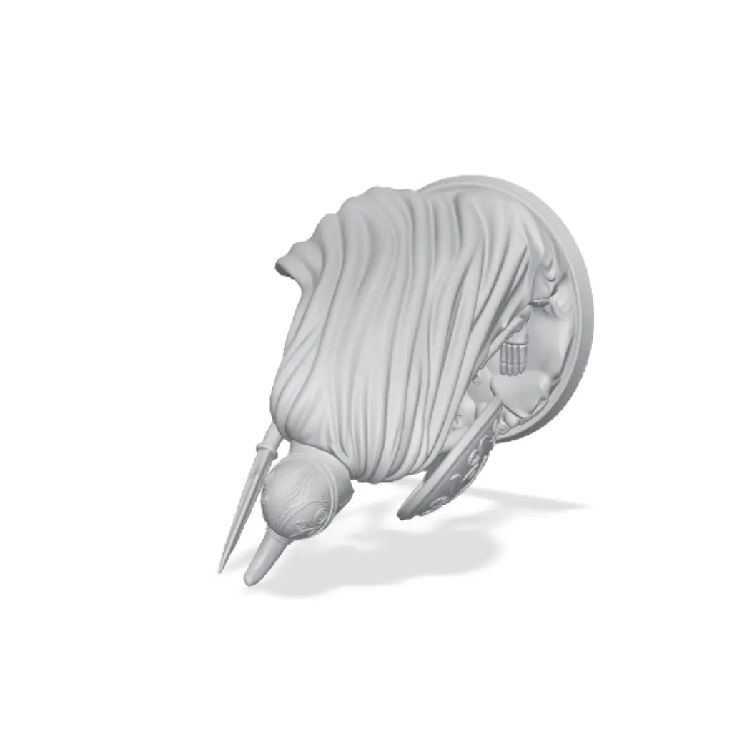 Persian Skeleton Warrior Spear and Shield Fantasy Miniature — modelo 3D