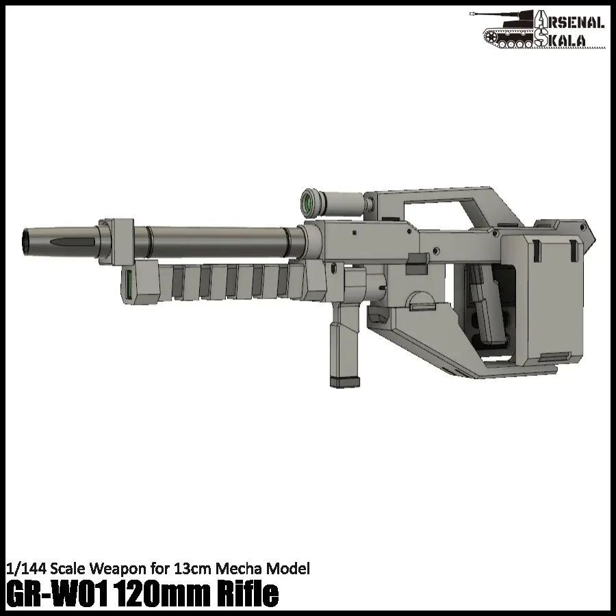 1/144 GR-W01 120mm Graze Rifle — modelo 3D