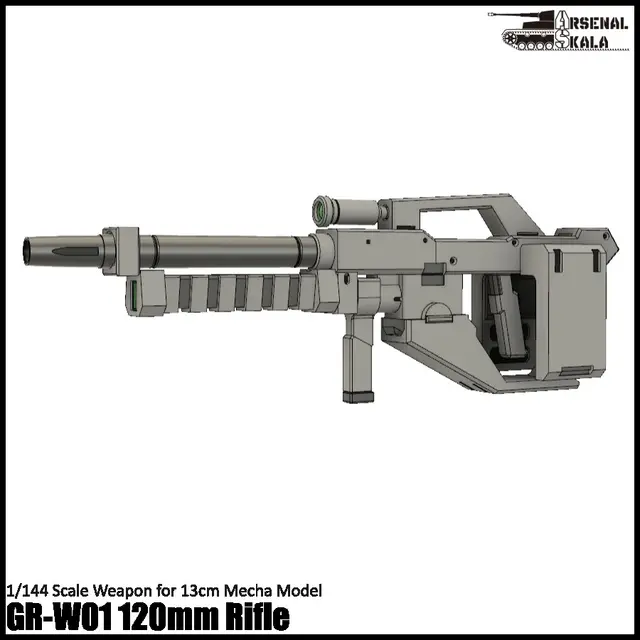 1/144 GR-W01 120mm Graze Rifle — modelo 3D