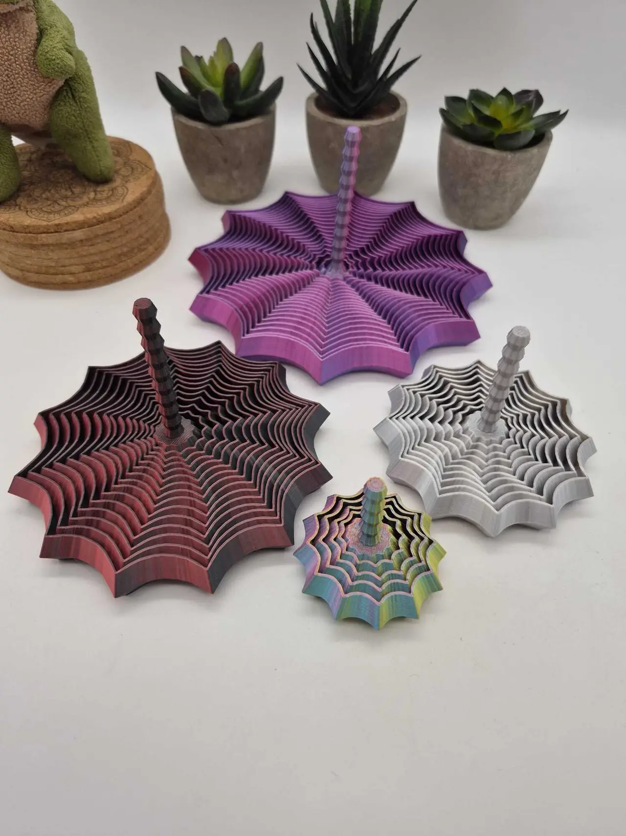 Fidget Spider Web with Handle - 4 Sizes — modelo 3D