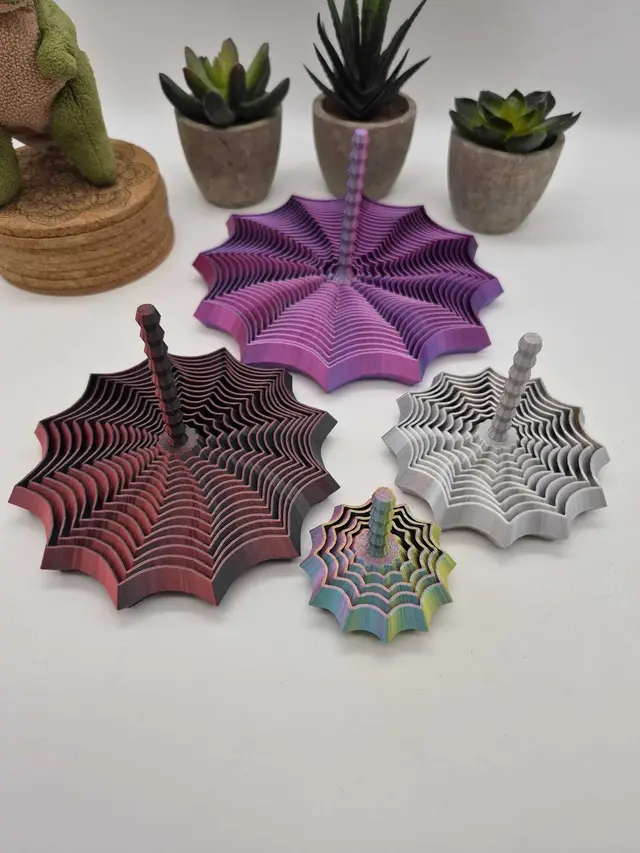 Fidget Spider Web with Handle - 4 Sizes — modelo 3D