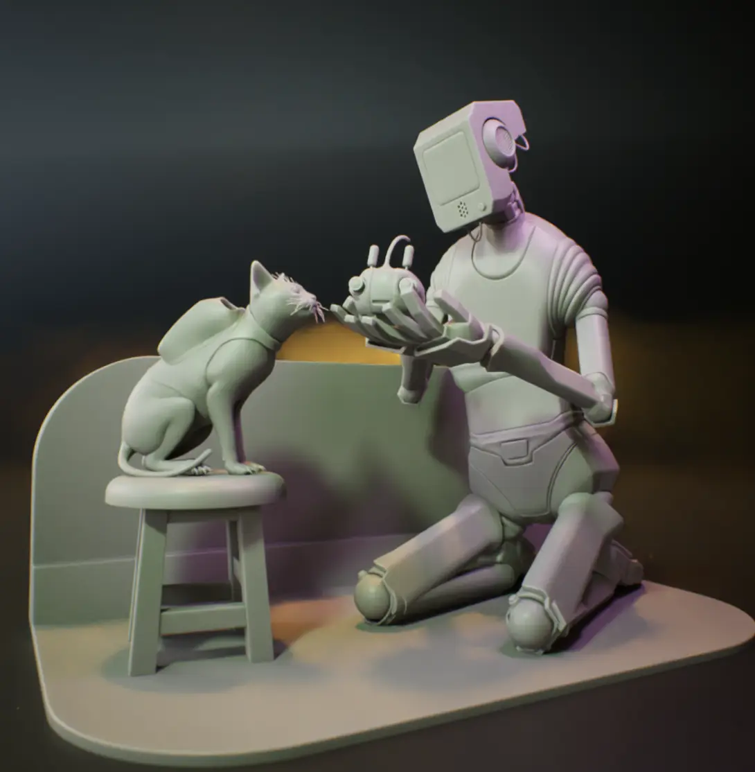 Stray Diorama — modelo 3D