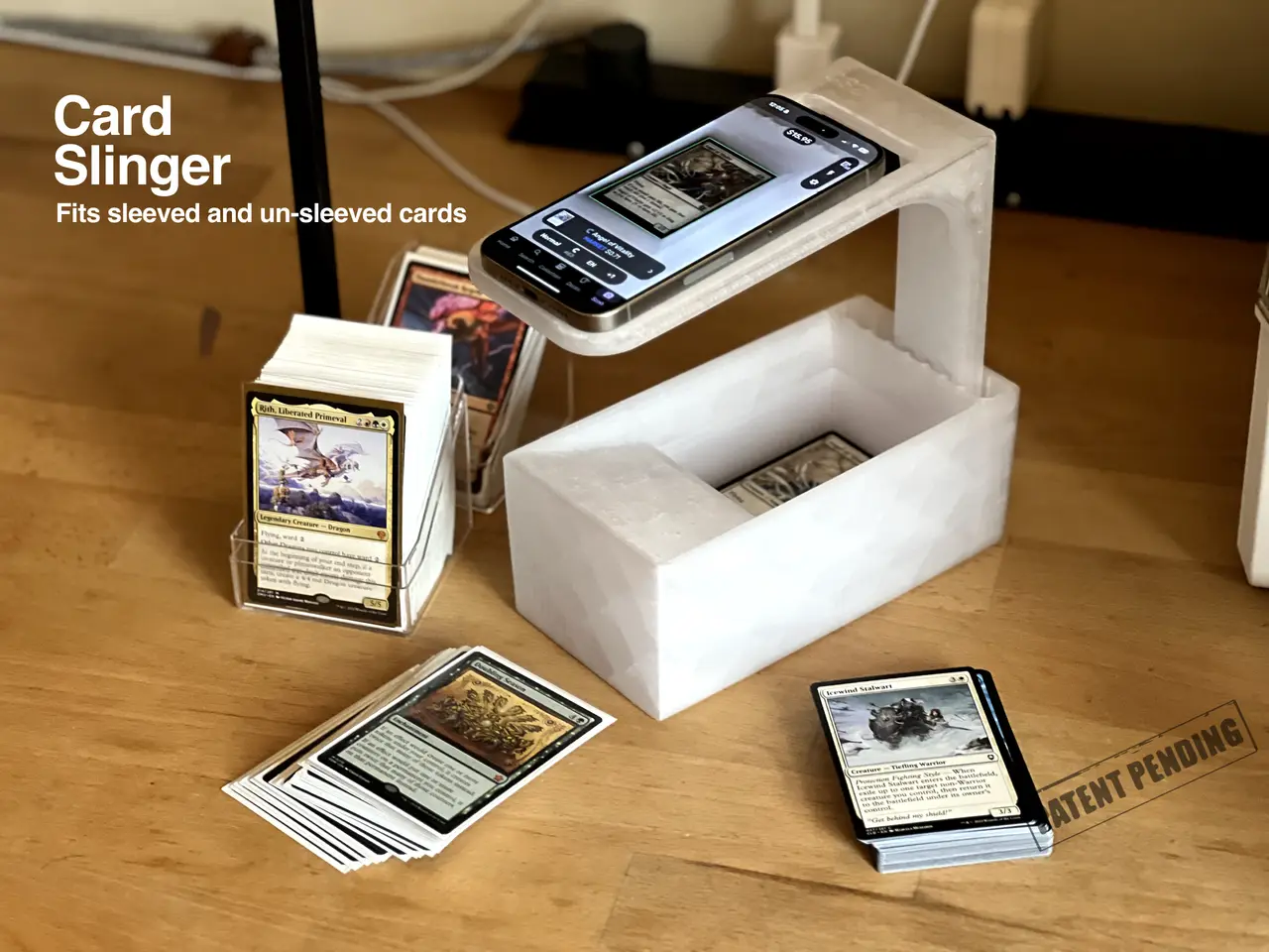 Card Slinger 3.0 - for MTG / ManaBox App - For Sleeved and Unsleeved Cards - Easily scan in bulk quantities of cards by hand — modelo 3D