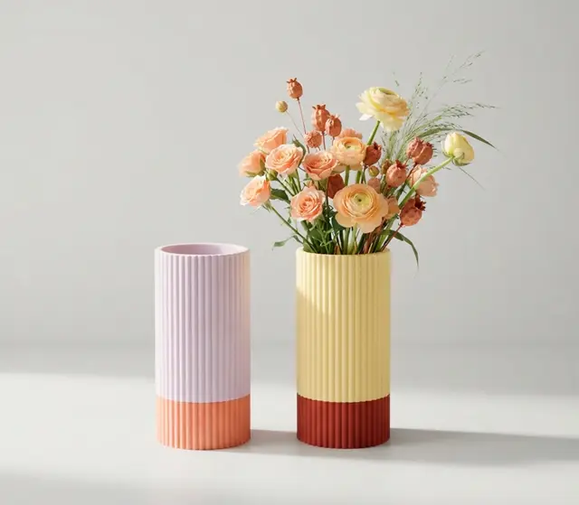 Fluted Vase | Modern Ribbed Vase | Scandinavian Design | No AMS — modelo 3D
