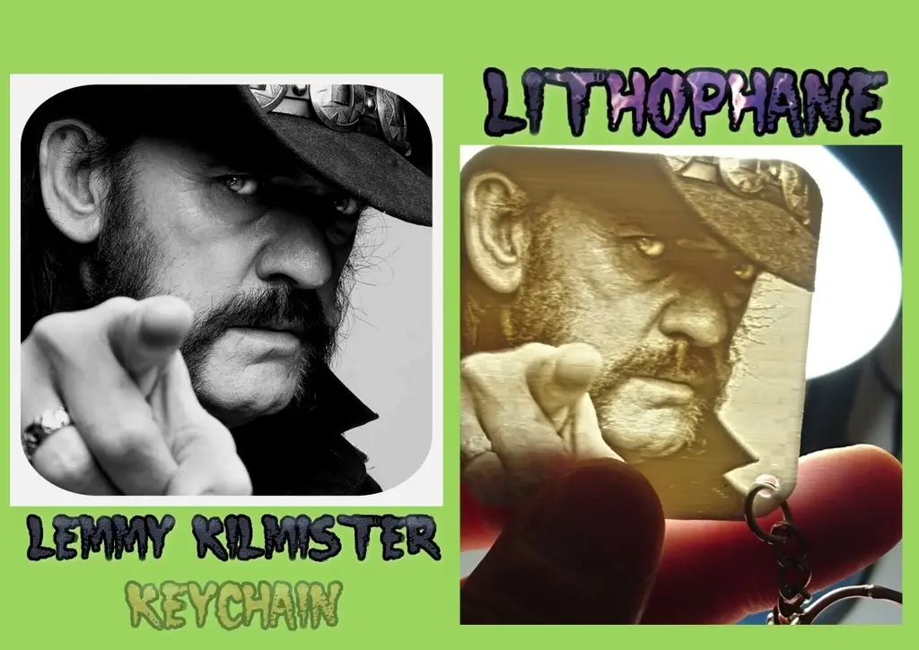 LITOFANIA LLAVERO Lemmy Kilmister — modelo 3D