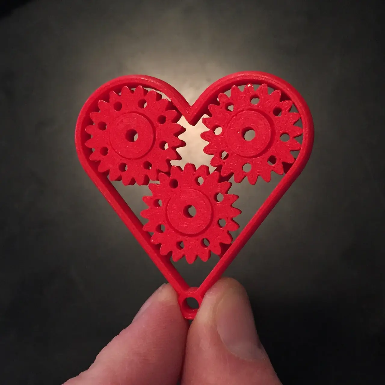 Geared Heart -Single Print with Moving Parts - Last Minute Gift — modelo 3D