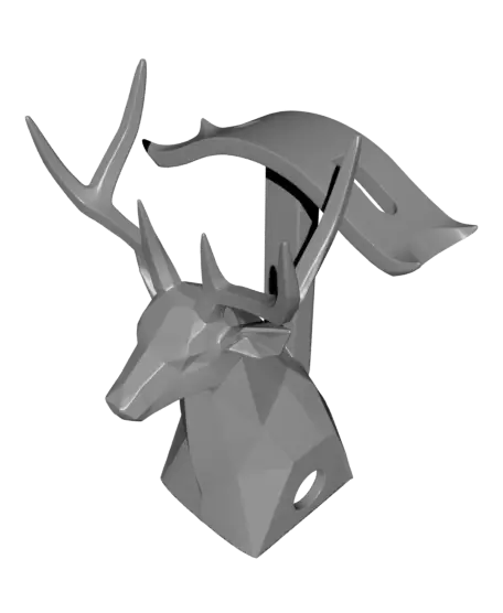 Geometric Deer Headphone Stand | Rainbow Desk Setup — modelo 3D