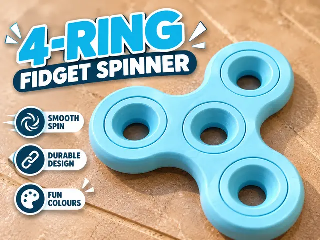 4-Ring Fidget Spinner | Print-in-Place Toy — modelo 3D