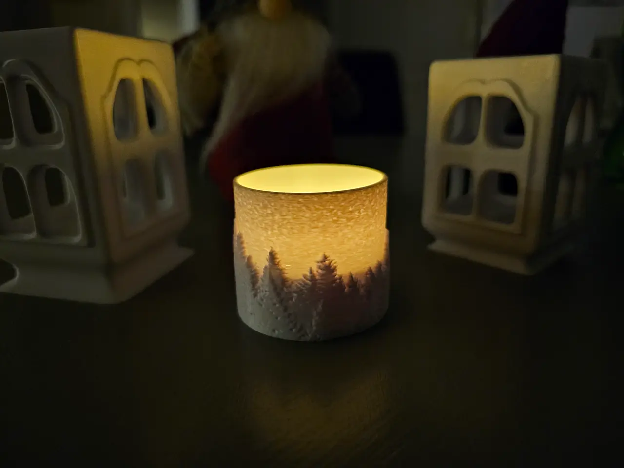 Lithophane Christmas Landscape Led Light decoration — modelo 3D