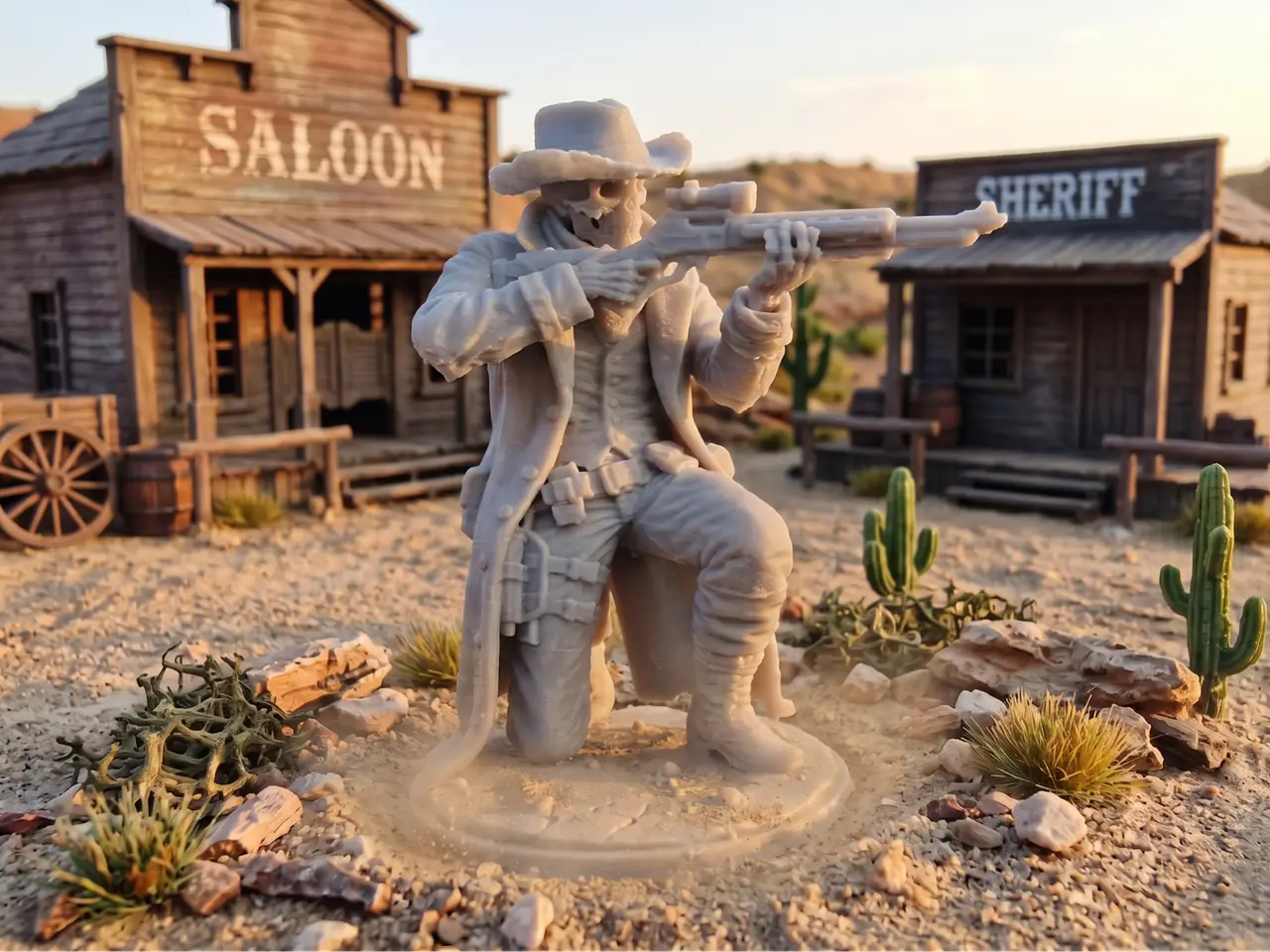 Undead Cowboy Mercenary with Lever-Action - 32mm — modelo 3D