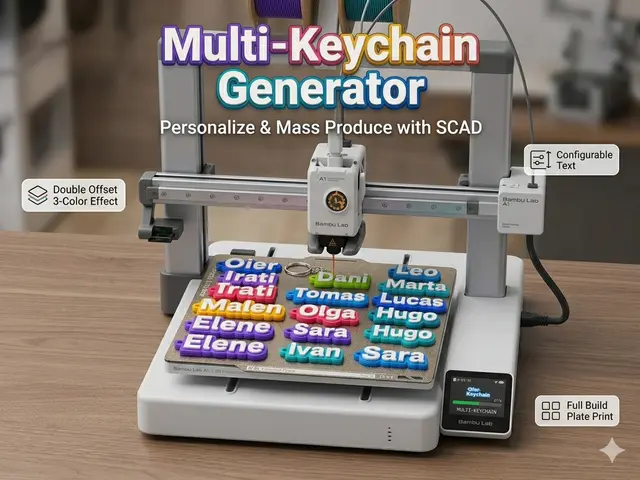 Customizable name keychain (multiple) — modelo 3D