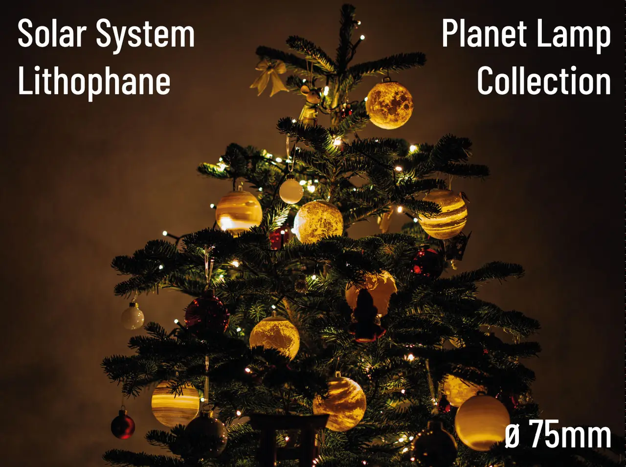 Solar System Lithophane Planet Lamp Collection - ⌀75mm — modelo 3D