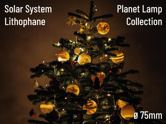 Solar System Lithophane Planet Lamp Collection - ⌀75mm — modelo 3D