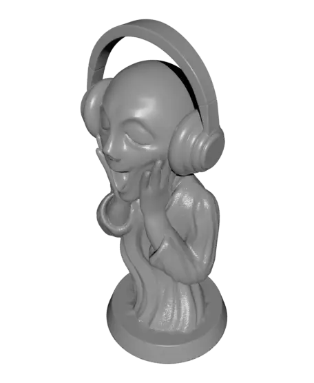 Munch-Inspired Scream in Headphones Sculpture — modelo 3D